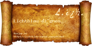 Lichtblau Ágnes névjegykártya